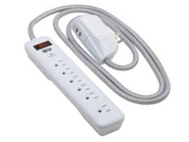 TRIPP LITE 7 OUTLET 6 ON STRIP/1 IN PROTECTOR WHT