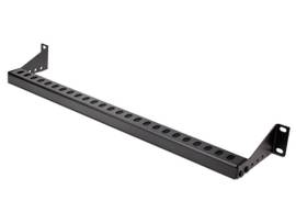 STARTECH 1U HORIZONTAL CABLE MANAGEMENT BAR, W/ADJUSTABLE DEPTH, RACK-MOUNTABLE LACING BAR FOR ORGANIZED 19 RACKS/CABINETS/PATCH PANELS, SPCC STEEL L