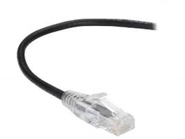Slim-Net 28-AWG CAT6A 500-MHz Ethernet Patch Cable (UTP) - PVC, Snagless, Black,