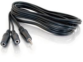C2G 6FT 3.5MM MALE TO (2) 3.5MM FEMALE Y