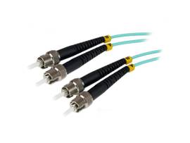 1m (3ft) ST/UPC to ST/UPC OM3 Multimode Fiber Optic Cable, Full Duplex 50/125um Zipcord Fiber Cable, 100G Networks, LOMMF/VCSEL, LSZH Fiber Patch Cord