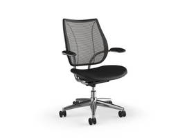 LIBERTY CONFERENCE CHAIR WITH POLISHED ALUMINUM AND FIXED ARMS - CANYON TICINO LEATHER