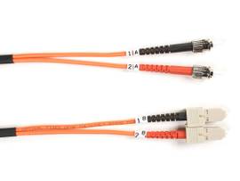 OM1 62.5/125 Multimode Fiber Optic Patch Cable - OFNR PVC, ST to SC, Orange, 3-m