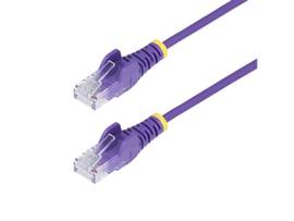 STARTECH 10FT PURPLE SLIM CAT6 ETHERNET CABLE, SNAGLESS, 100W POE, UTP, LSZH, 28AWG BARE COPPER WIRE, SLIM RJ45 NETWORK PATCH CORD, FLUKE TESTED