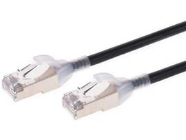 MONOPRICE SLIMRUN CAT6A ETHERNET PATCH CABLE - SNAGLESS_ DOUBLE SHIELDED_ COMPONENT LEVEL_ CM_ 30AWG_ 3FT_ BLACK