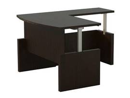 ABERDEEN HEIGHT-ADJUSTABLE DESK BOW FRONT WITH RETURN 72INCH W