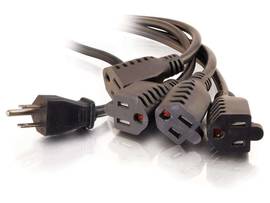 C2G 18in 16 AWG 1-to-4 Power Cord Splitter