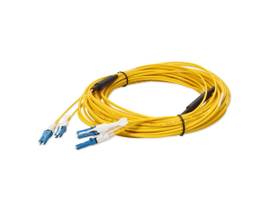 AddOn 20m 2xCS (Male) to 2xCS (Male) OS2 Straight Yellow Quadplex Fiber OFNR (Ri