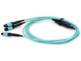 AddOn 35m MP-16 (Female) to 2xMP (Female) OM4 16-strand Crossover Aqua Fiber Ple