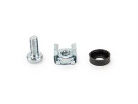 ROCSTOR PREMIUM M5 RACK CAGE NUTS - 20 PACK SILVER - M5 NUTS 20 SETS OF CABINET MOUNTING SCREWS AND CAGE NUTS M5 STANDARD CAGE NUTS & SCREWS -