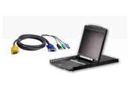 8-PORT 19IN DUAL RAIL LCD KVM W/8 CBLS