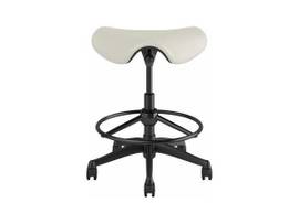 FREEDOM SADDLE STOOL WITH DESK HEIGHT CYLINDER - GLACIER TICINO LEATHER