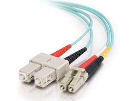 LEGRAND-ORTRONICS 18M LC/SC 10GB OM3 MULTIMODE AQUA FIBER