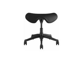 FREEDOM SADDLE STOOL WITH BAR HEIGHT CYLINDER - OBSIDIAN TICINO LEATHER