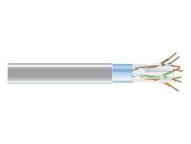 CAT6 400-MHz Shielded Solid Bulk Cable F/UTP Plenum 1000-ft. 304.8-m Gray