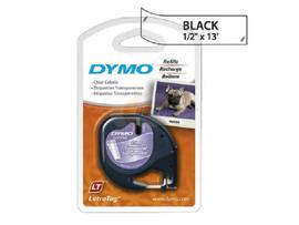 NEWELL-DYMO LETRATAG TAPE BLK ON CLR