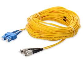 AddOn 3m FC (Male) to SC (Male) Yellow OS2 Duplex Riser Fiber Patch Cable