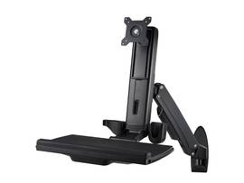 AMER ARTICULATING LONG ARM WALL MOUNT WORKSTATION (DISPLAY AND KEYBOARD - BLACK)