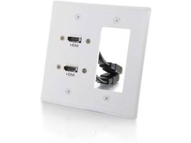 C2G DOUBLE HDMI + DECORA WALL PLATE WHITE