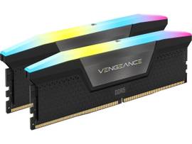 CORSAIR DDR5, 6400MT/S 96GB 2X48GB DIMM, UNBUFFERED, 32-40-40-84, STD PMIC, XMP 3.0, VENGEANCE RGB DDR5 BLACK HEATSPREADER, 1.4V