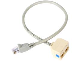 2-TO-1 RJ45 SPLITTER CABLE ADAPTER - F/M