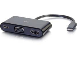 C2G USB C TO HDMI VGA ADAPTER W/ POWER BLACK