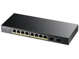 ZYXEL GS1900-10HP - FANLESS 8 PORT GBE POE+ L2 WEB MANAGED SWITCH (77W) W/2 SFP UPLINK PORTS