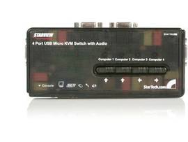 4 PORT USB KVM SWITCH W/ AUDIO & CABLES