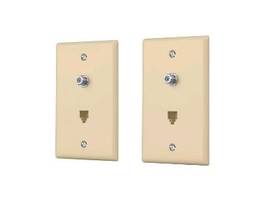 MONOPRICE COMBO PHONE/VIDEO JACK PLATE_IVORY_2-PAC