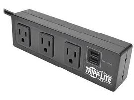 TRIPP LITE 3-OUTLET SURGE STRIP CLAMP W/2-PORT USB
