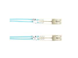 OM3 50/125 Multimode Fiber Optic Patch Cable - OFNR PVC, LC to LC, Aqua, 10-m (3