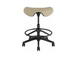 FREEDOM SADDLE STOOL WITH DESK HEIGHT CYLINDER - MINERAL CORVARA LEATHER