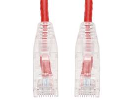 50ft RJ-45 (Male) to RJ-45 (Male) Straight Red Cat6 Slim UTP PVC Copper Patch Ca