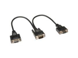 VGA Monitor Y Splitter Cable, High Resolution (HD15 M to 2x HD15 F), 1-ft.