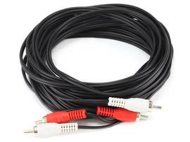 MONOPRICE 25FT 2 RCA PLUG/2 RCA PLUG M/M CABLE-BLA