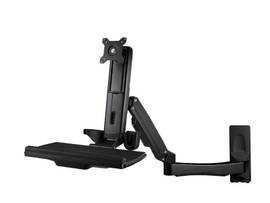 AMER SINGLE ARTICULATING ARM WALL MOUNT WORKSTATION (DISPLAY AND KEYBOARD) (BLACK)