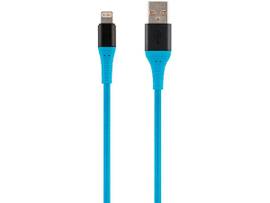 MONOPRICE ATLASFLEX SERIES DURABLE APPLE MFI CERTIFIED LIGHTNING TO USB TYPE-A CHARGE AND SYNC KEVLAR-REINFORCED NYLON-BRAID CABLE_ 1.5FT_ BLUE