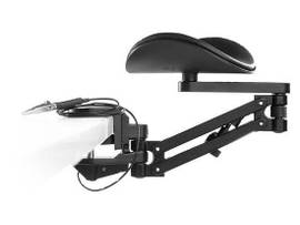ESD RATED ERGOREST FOREARM SUPPORT - LONG BLACK ARM / STANDARD BLACK PAD
