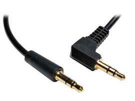 3.5mm Mini Stereo Audio Cable with one Right Angle plug (M/M), 3-ft.