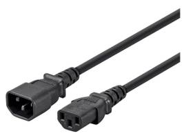 MONOPRICE EXTENSION CORD - IEC 60320 C14 TO IEC 60320 C13_ 16AWG_ 13A/1625W_ 3-PRONG_ SJT_ BLACK_ 25FT