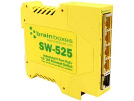BRAINBOXES,INDUSTRIAL 5 PORT POE 10/100 FAST ETHERNET SWITCH -40F TO +158F
