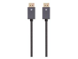MONOPRICE DISPLAYPORT 1.4 EASYPLUG NYLON BRAIDED CABLE_ 3FT_ GRAY