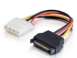 C2G 6IN SERIAL ATA 15P M TO LP4 F POWER CBL