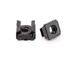 ROCSTOR PREMIUM M5 RACK CAGE NUTS - 100 PACK BLACK - M5 NUTS 100 SETS OF CABINET MOUNTING SCREWS AND CAGE NUTS M5 STANDARD CAGE NUTS & SCREWS -