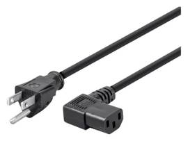 MONOPRICE RIGHT ANGLE POWER CORD - NEMA 5-15P TO RIGHT ANGLE IEC 60320 C13_ 16AWG_ 13A/1625W_ SJT_ 125V_ BLACK_ 2FT