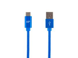 MONOPRICE PALETTE SERIES USB 2.0 TYPE-C TO TYPE-A CHARGE & SYNC NYLON-BRAID CABLE_ 6FT_ BLUE