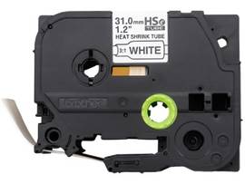 BROTHER HSE261E BLACK ON WHITE HEAT SHRINK TUBE LABEL 31 MM X 1.5 M