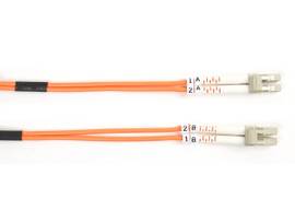 OM1 62.5/125 Multimode Fiber Optic Patch Cable - OFNR PVC, LC to LC, Orange, 2-m