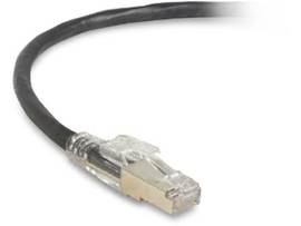 CAT6A 650-MHz Locking Snagless Patch Cable S/FTP CM PVC BK 7FT