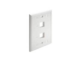TRIPP LITE WHITE KEYSTONE FACEPLATE; 2 OUTLETS